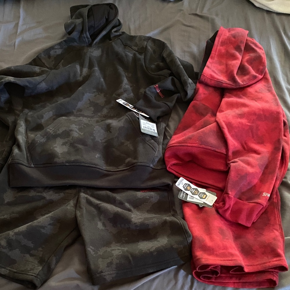 Two brand new Spalding Black Fleece Set for Boys